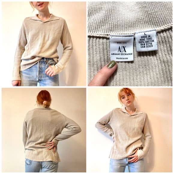 BUY 2 GET 1 FREE - Armani Exchange retro grunge chic sweater - Picture 4 of 6